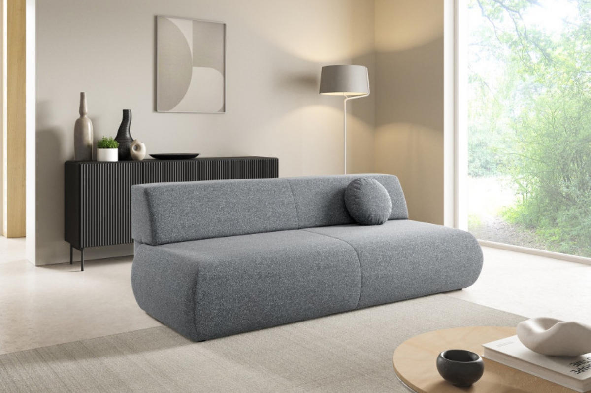 SOFA Dunkelgrau PENTI Mit Schlaffunktion Bez Armlehnen - Grau, Textil (214/74/100cm) - Sepro Meble