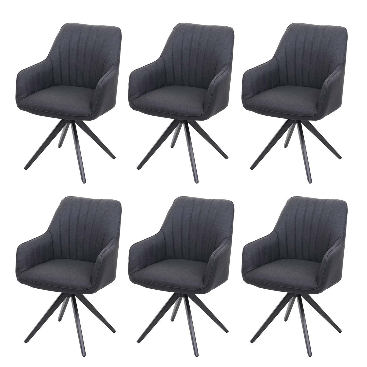 ESSZIMMERSTUHL Anthrazit 6er-Set - Anthrazit, Textil (58/87/62cm) - MCW
