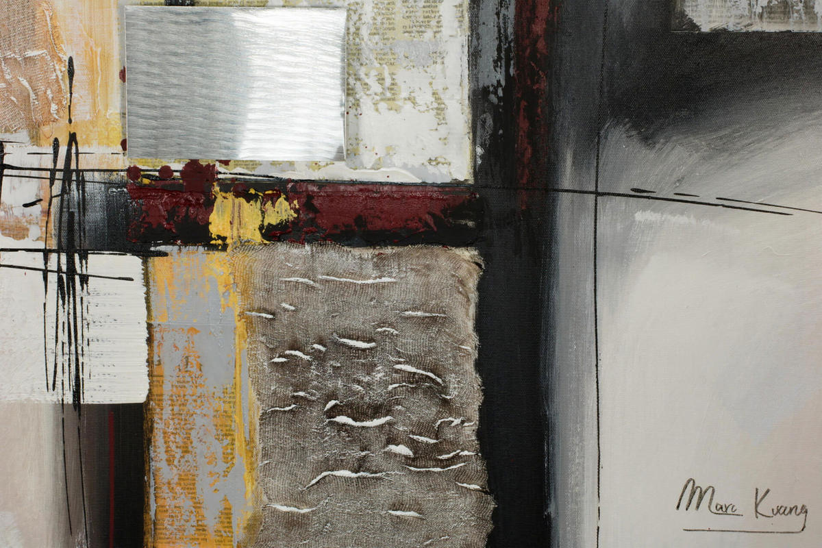 ACRYLBILD HANDGEMALT 80/80 cm - Beige/Grau, Holz/Textil (1.62/80cm) - KUNSTLOFT