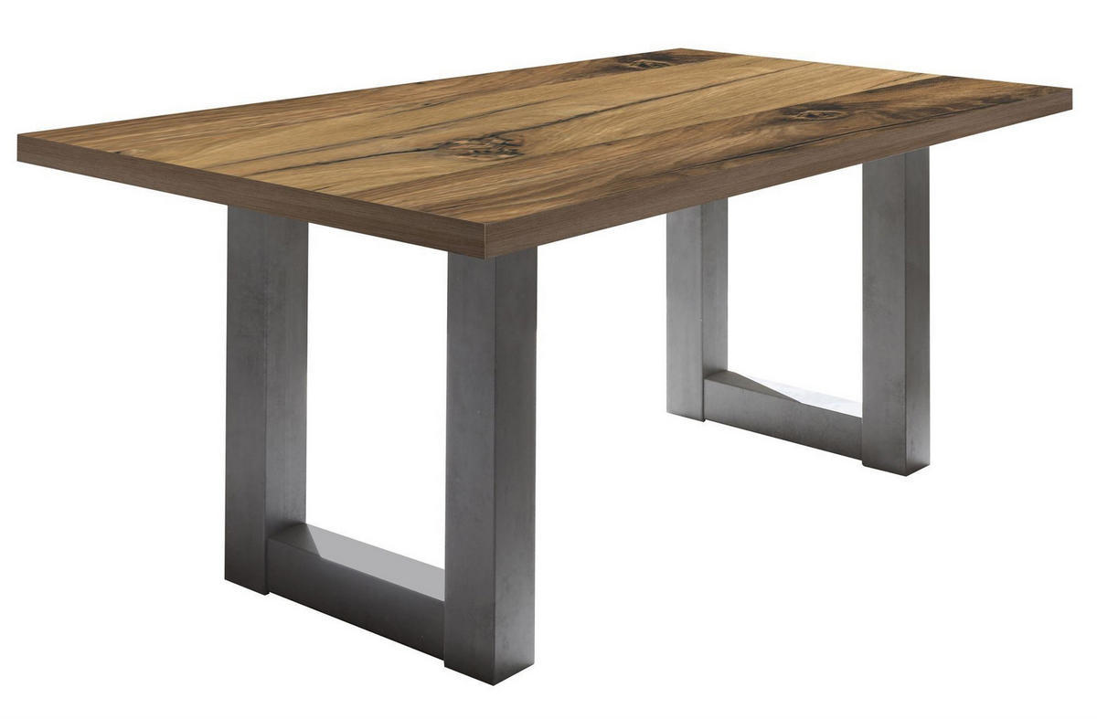 ESSZIMMERTISCH Eila 4 140 x 90 x 75 Esstisch Graphit/Plankeneiche - Alteiche, Holz (140/90/75cm) - 58aufmkessel