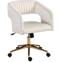 DREHSTUHL 62/61/76-84 cm cremeweiß aus Polyester höhenverstellbar - Creme, Kunststoff (61/84/62cm) - OKWISH
