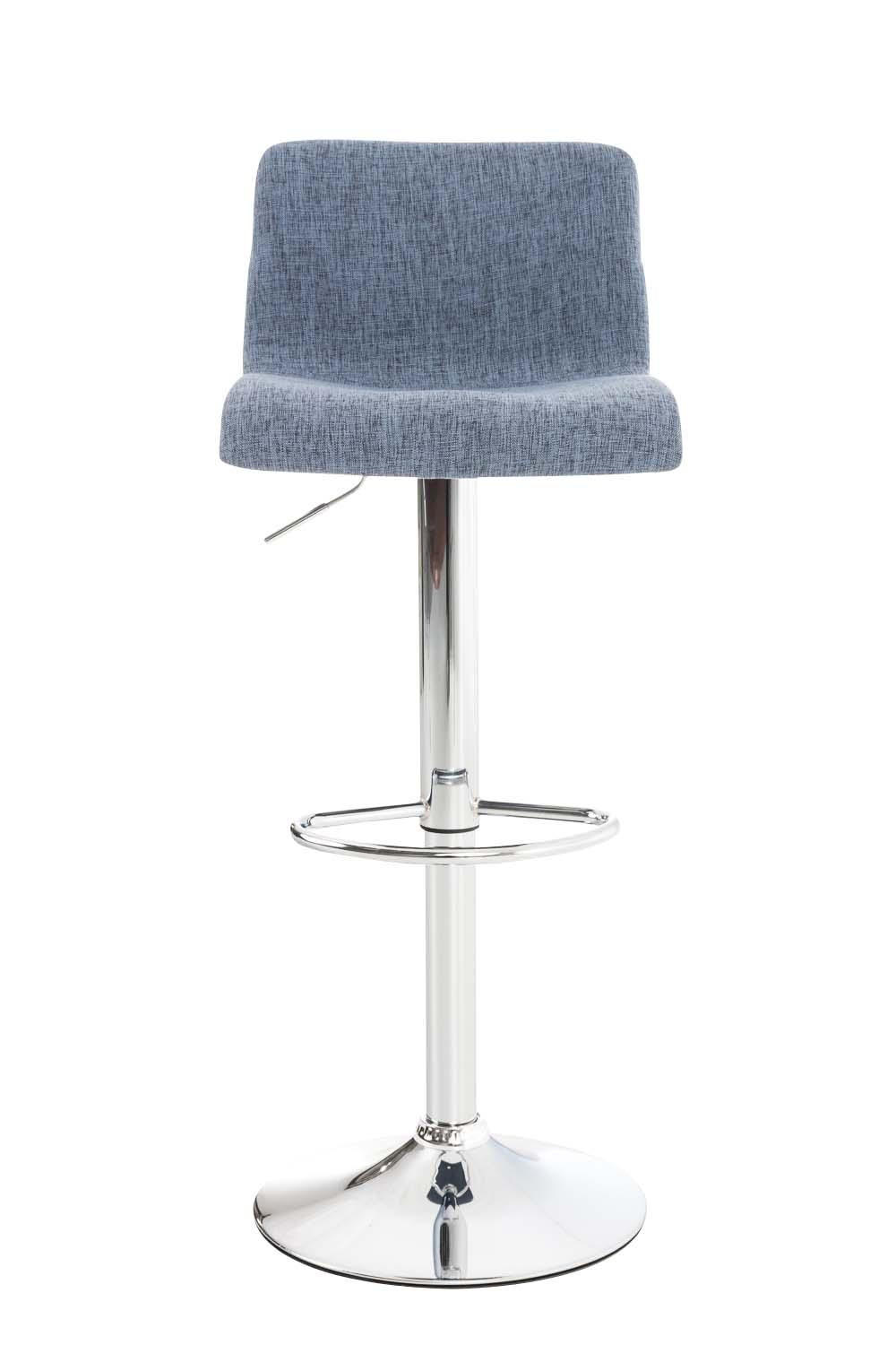 BARHOCKER Stoff blau - Chromfarben/Blau, Textil/Metall (39/84/36cm) - CLP