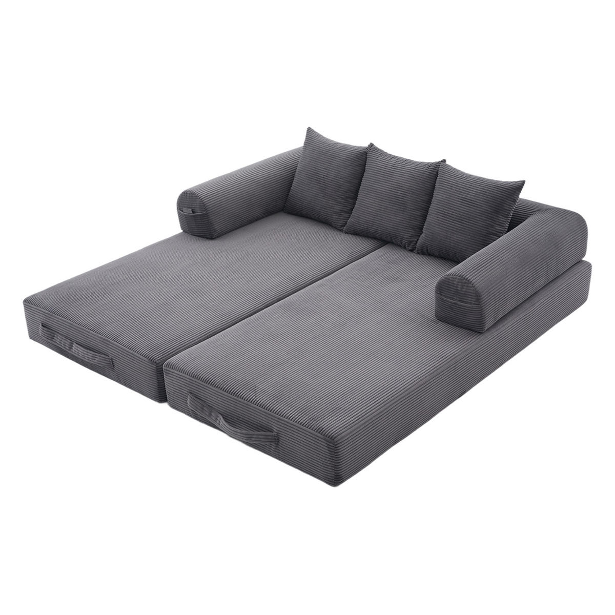 SOFA 3-Sitzer 200/94/67 cm Dunkelgrau - Dunkelgrau, Textil (94/67/200cm)