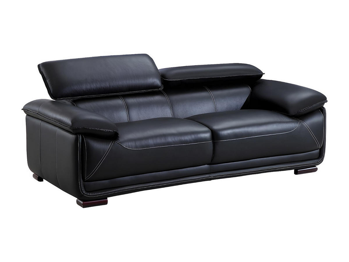 LEDERSOFA 3-Sitzer - Schwarz - MACELO - Schwarz, Leder (204/75/97cm) - Vente-Unique