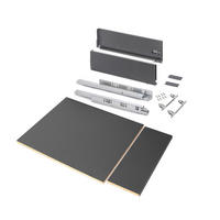 SCHUBLADEGARNITUR Vertex für Küche oder Badezimmer, Höhe 178mm, mit Einlegeböden, Modul 450mm, Anthrazitgrau - Anthrazit, Metall (43.5/8/53cm) - EMUCA