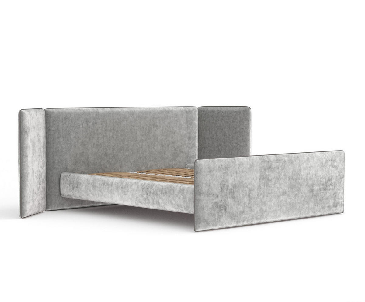 POLSTERBETT Tokyo Hellgrau 200/200 cm - Hellgrau/Naturfarben, Holz/Holzwerkstoff (200/200cm) - Maison de Reve