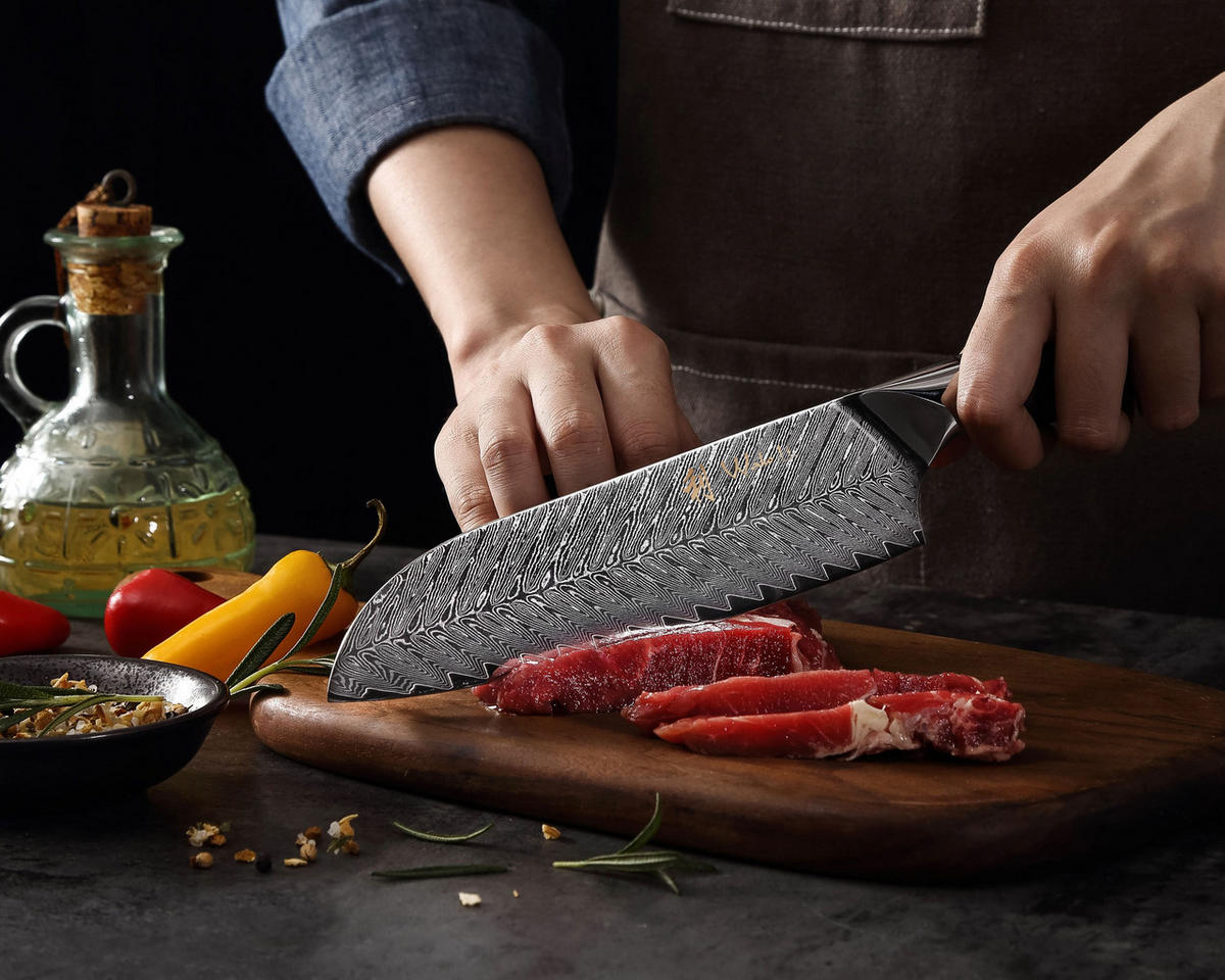 MESSER-SET 6-TEILIG 9–20 cm - Dunkelrot, Holz/Metall (1/1/1cm) - Wakoli