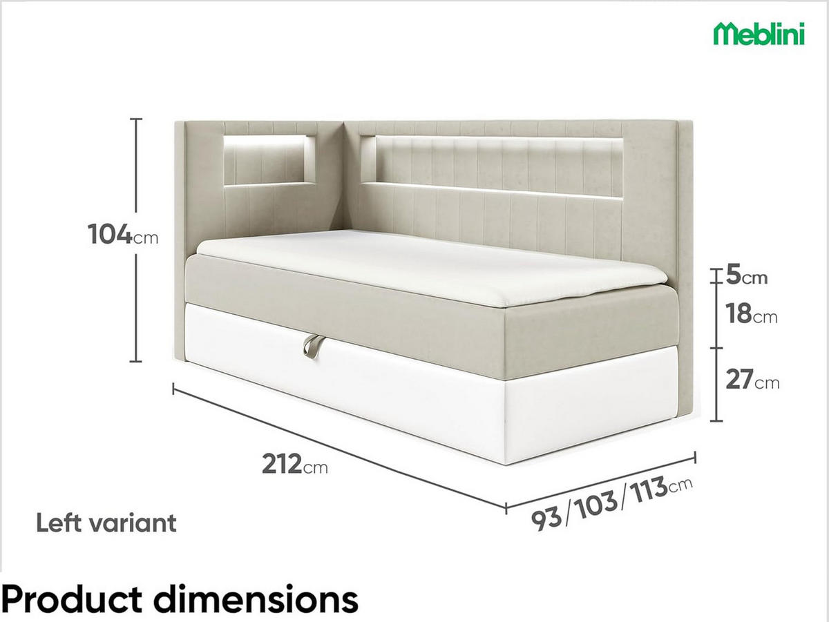 KINDERBETT GARETH 3 - Beige/Weiß, Holzwerkstoff (93/212cm) - Meblini