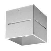 DECKENLEUCHTE Aluminium Grau Quadratisch - Grau, Metall (10/10/10cm)