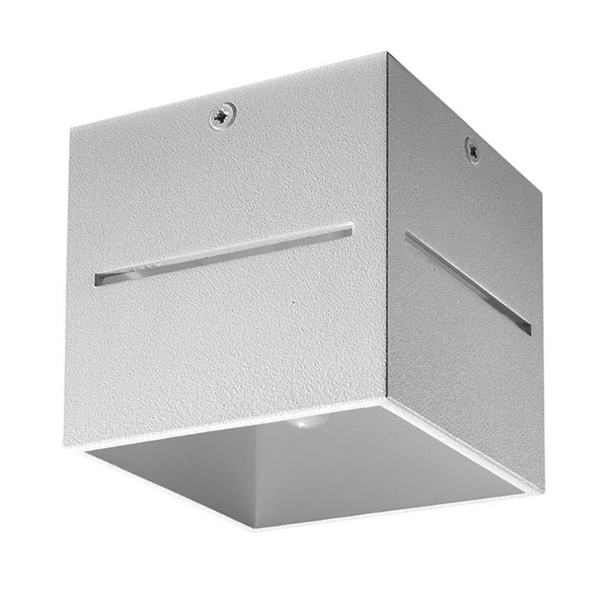 DECKENLEUCHTE Aluminium Grau Quadratisch - Grau, Metall (10/10/10cm)