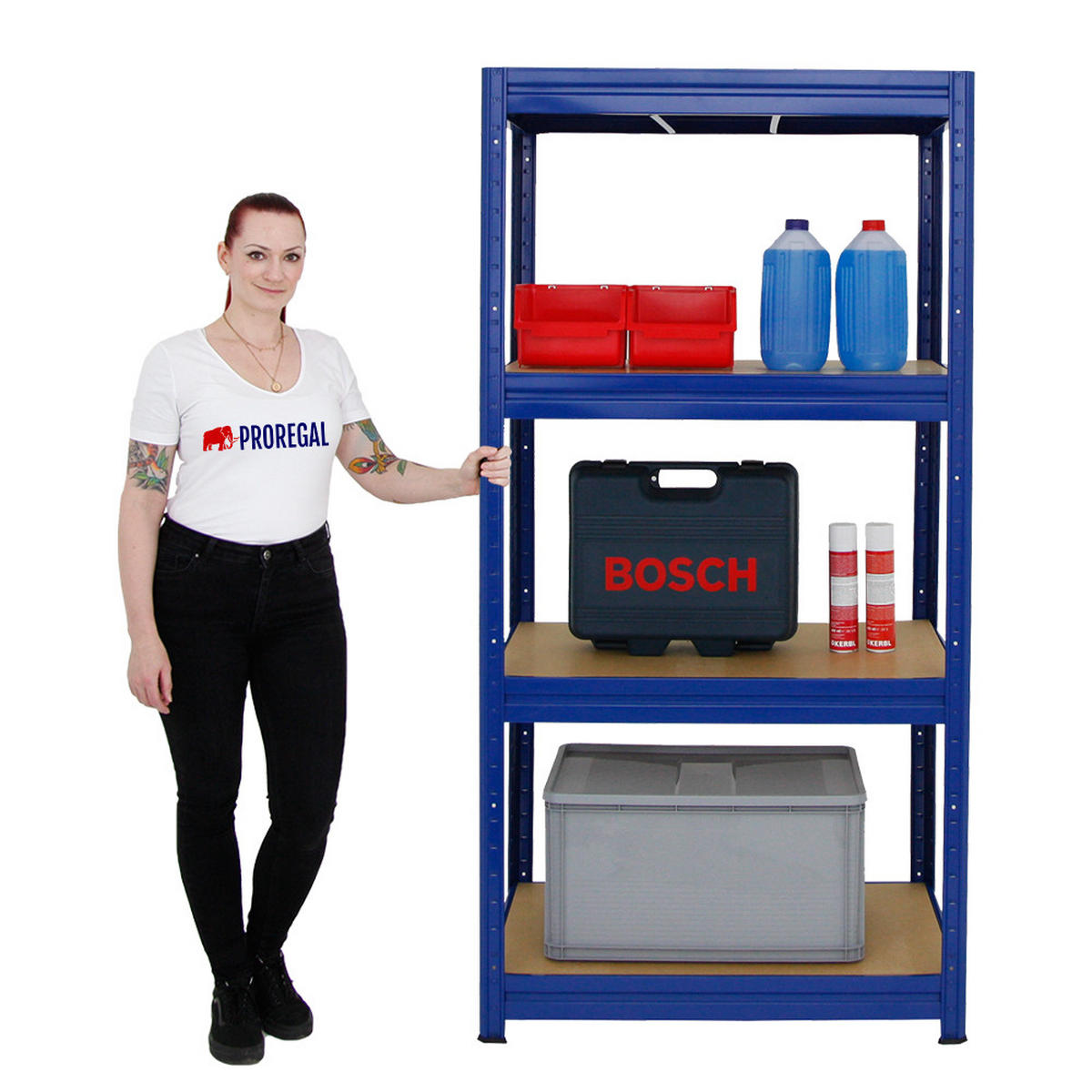 SCHWERLASTREGAL Dino 180x90x60 cm Fachlast 600 kg Blau - Blau, Metall (90/180/60cm) - PROREGAL