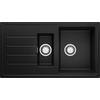 SPÜLBECKEN Kopenhagen Duo, 2-er set Schwarz 90/50 cm 1,5 Becken + Ablauf-Set ab 60er Unterschrank - Chromfarben/Schwarz, Kunststoff (90/19/50cm) - Primagran