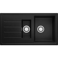 SPÜLBECKEN Kopenhagen Duo, 2-er set Schwarz 90/50 cm 1,5 Becken + Ablauf-Set ab 60er Unterschrank - Chromfarben/Schwarz, Kunststoff (90/19/50cm) - Primagran