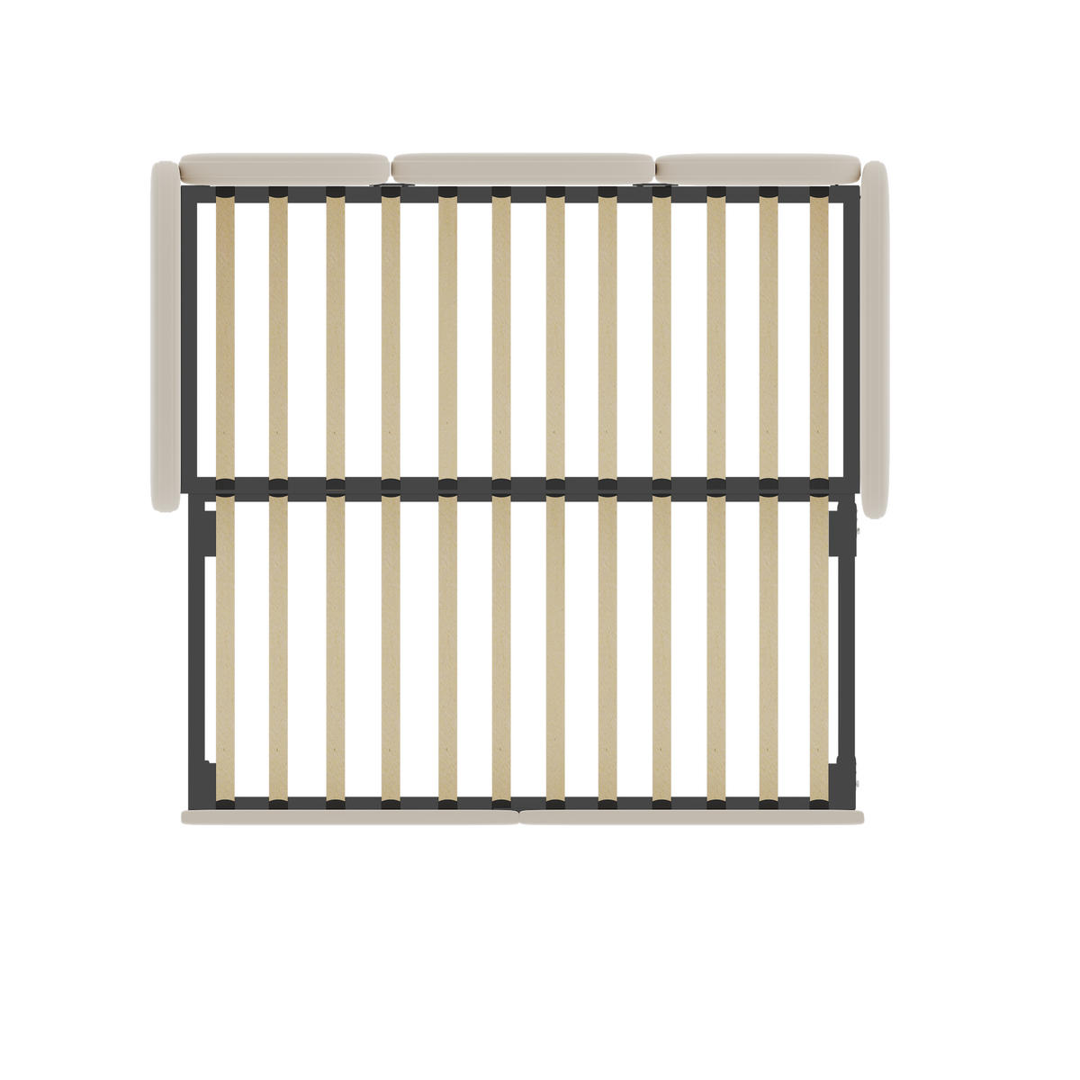 KINDERBETT in Blütenform mit Schublade 90x200 cm Samt Beige - Beige, Metall (90/200cm) - Meubliv