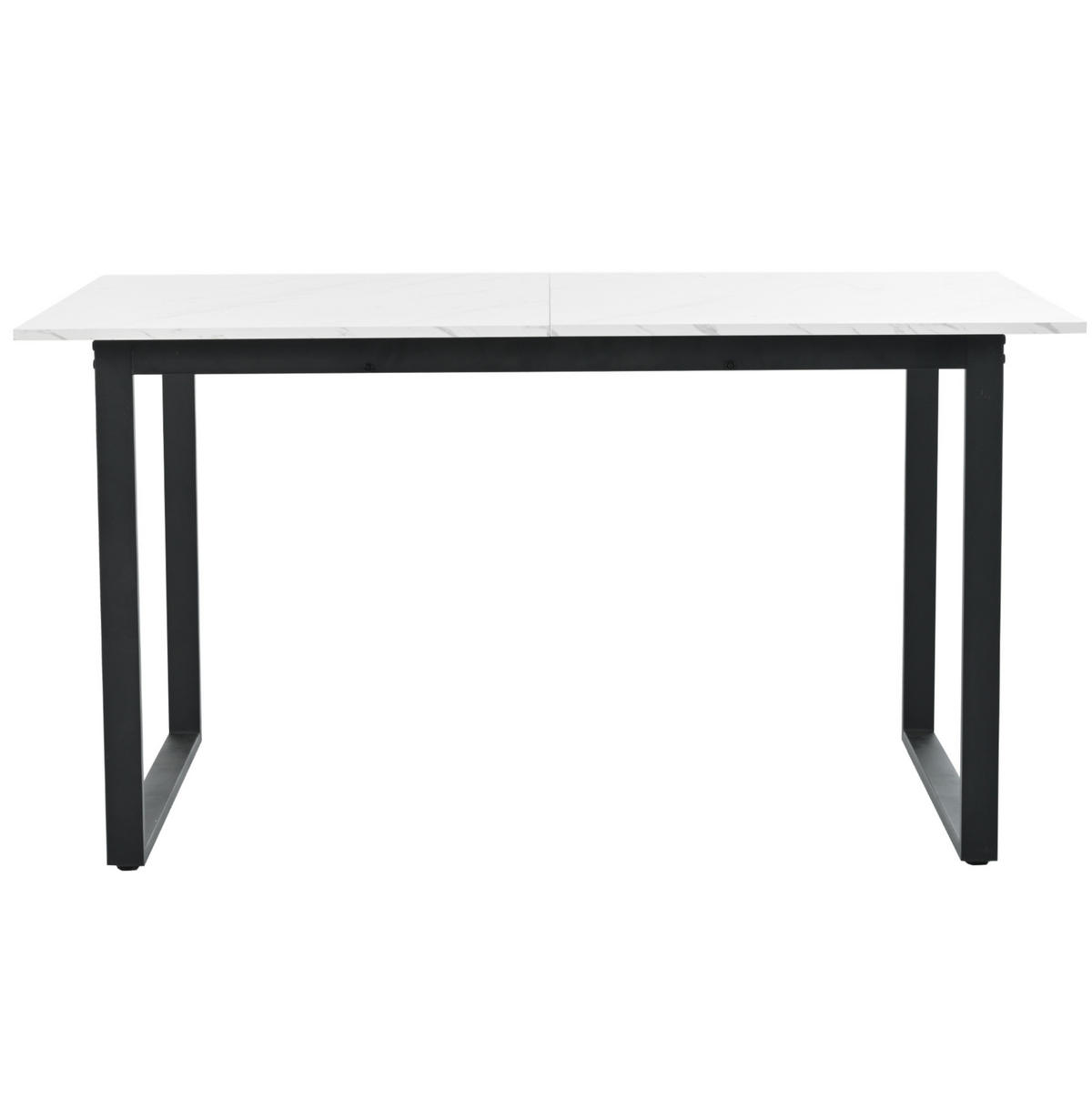 ESSTISCH aus MDF 140/180x80x75 cm Weiß mit Metallgestell, ausziehbar und mit Marmoroptik - Weiß, Holzwerkstoff (180/80/75cm) - Modfu