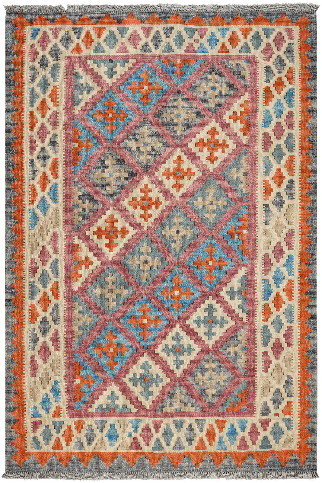 Looma Kelim-Teppich Pink 121x179 cm