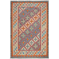 KELIM-TEPPICH handgewebt Gashgai Rosa 179/121 cm Schurwolle - Pink, Textil (121/179cm) - Looma