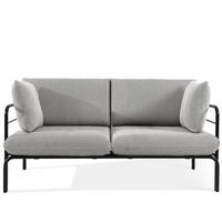 GARTENSOFA RAMBE 2-Personen mit Kissen, Anthrazit - Dunkelgrau/Anthrazit, Textil/Metall (150/80/80cm) - KONSIMO®