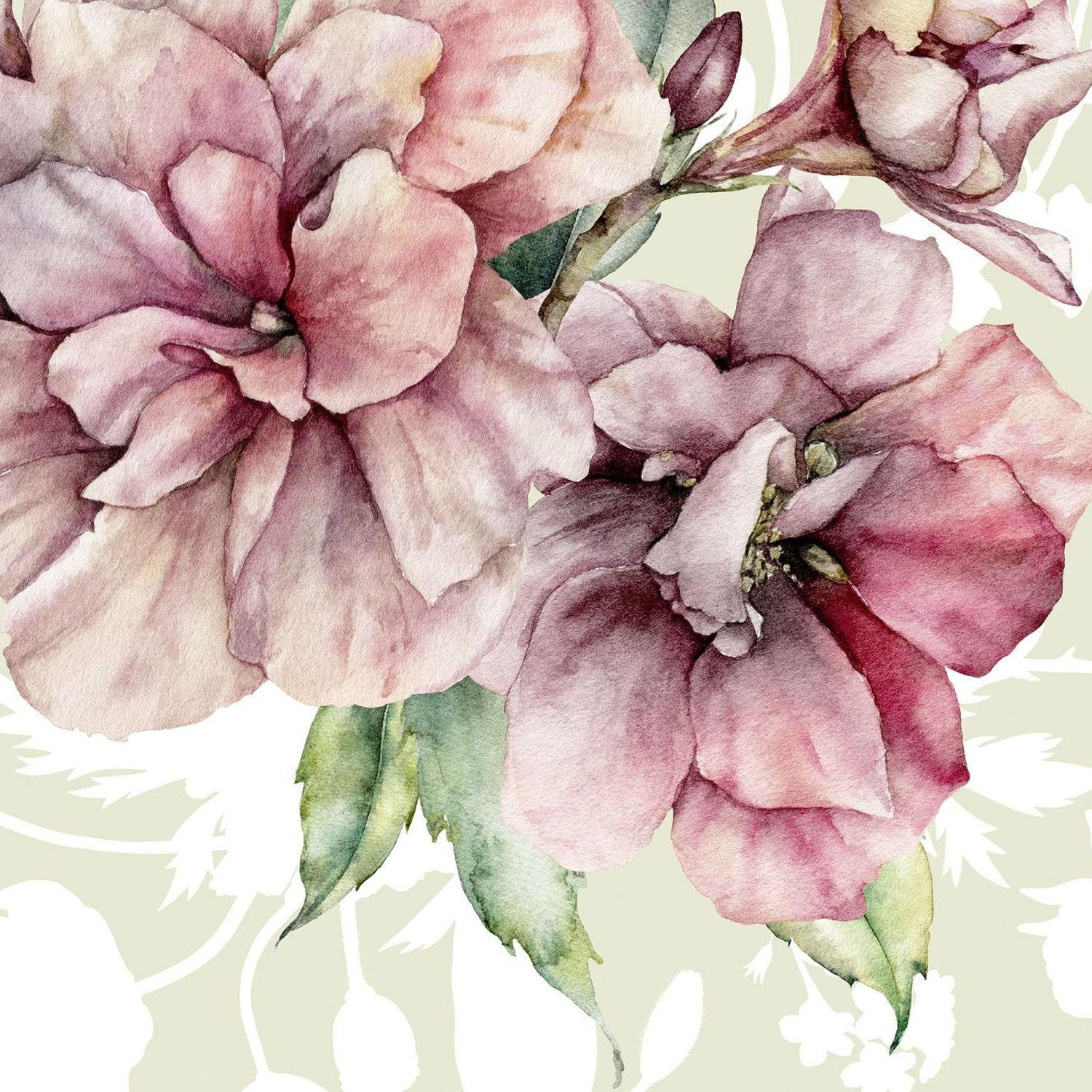 FOTOTAPETE Blumen 300 x 280 cm - Pink, Papier (300/280cm) - Sanders & Sanders