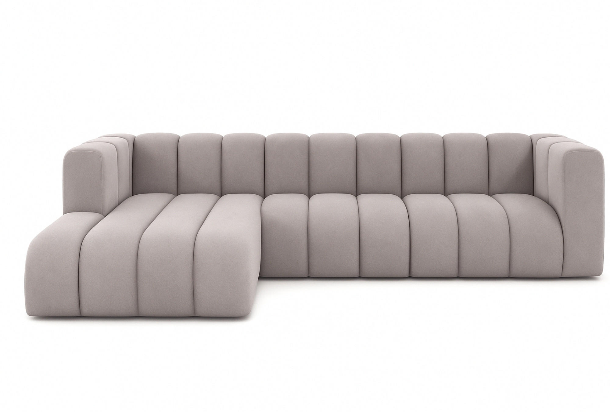 ECKSOFA L-Form GRAND 318 cm, Stoff Salvador, Grau, Links - Grau, Holz (318/179cm) - Kaiser Möbel