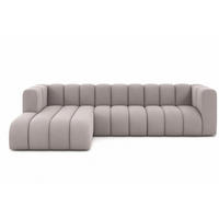 ECKSOFA L-Form GRAND 318 cm, Stoff Salvador, Grau, Links - Grau, Holz (318/179cm) - Kaiser Möbel