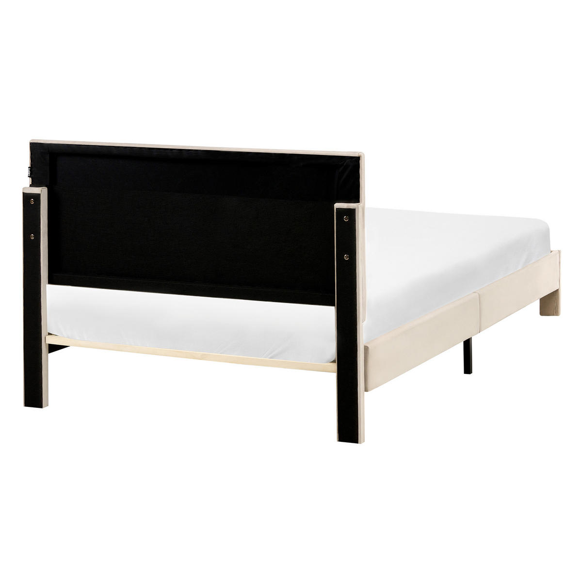 BETT mit Schubladen 120/200 cm Samtstoff Beige Lonzac - Beige, Textil (120/200cm) - Beliani