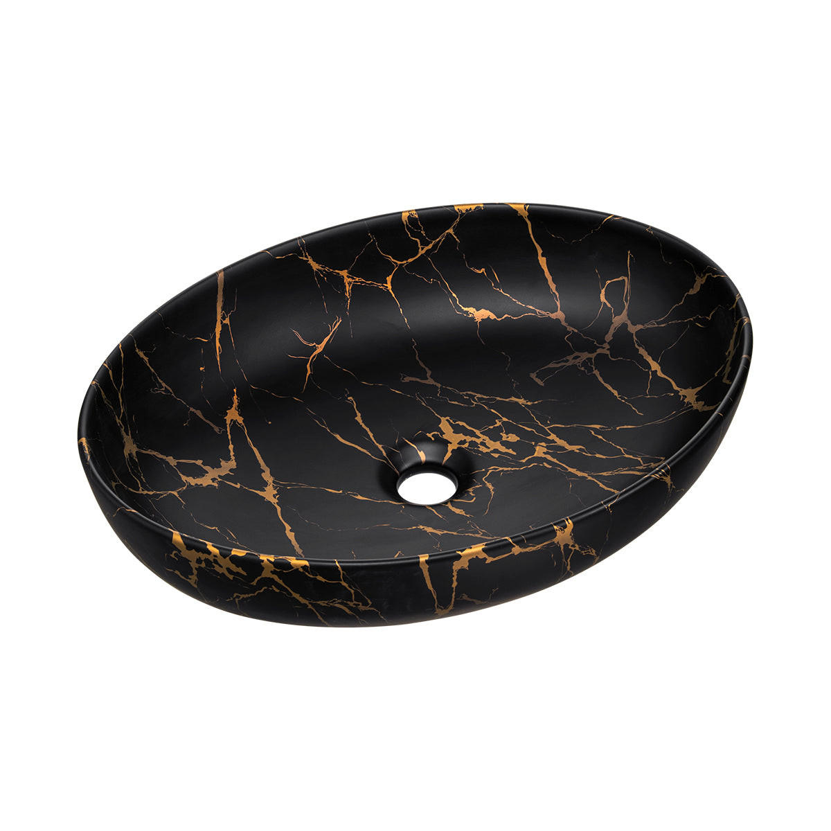 BADMÖBEL 140.6cm Gaia 2er-Set Holz in Eichenoptik und Schwarz - Braun, Holzwerkstoff (140.6/59/46cm) - Petits-meubles