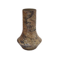 VASE Mosaic Marble Braun 20/20/31 cm - Braun, Metall (31cm) - Present Time