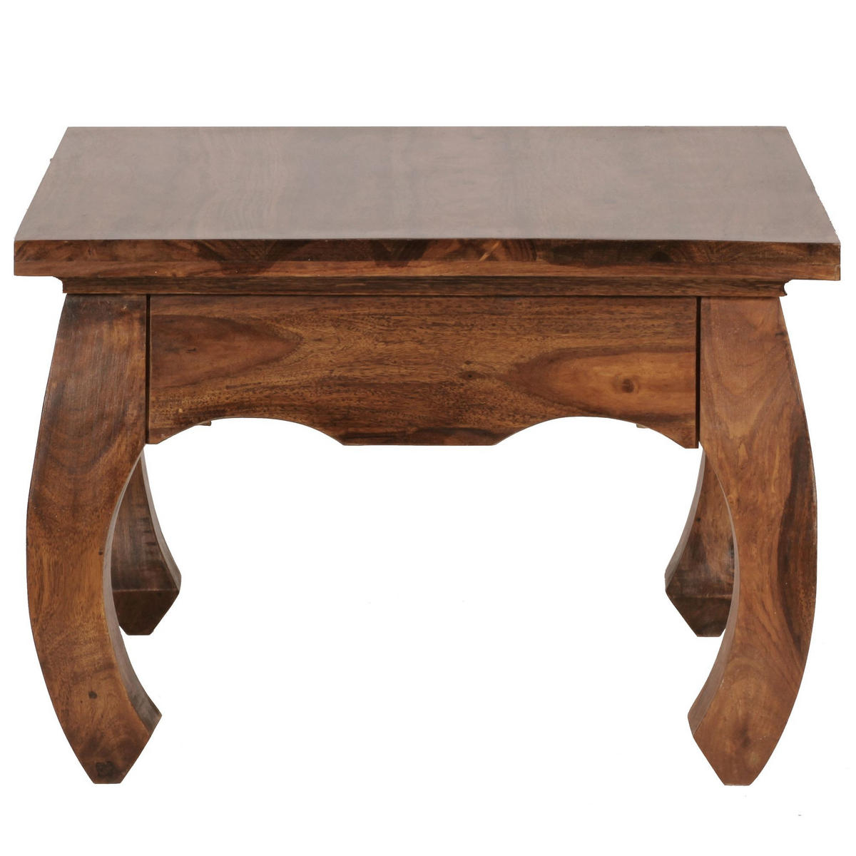COUCHTISCH Sheesham Holz 60x60 cm, Landhausstil, handgefertigt, Opium-Form - Braun, Holz (60/60/40cm) - KADIMA DESIGN