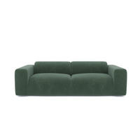 SOFA 3-Sitzer Texturierter Samt Smaragdgrün 205cm - Smaragdgrün, Textil (205/73/97cm) - Sia Home