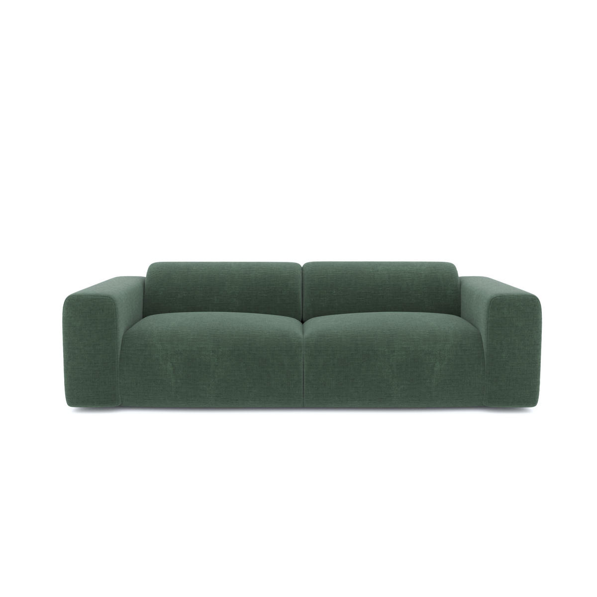 SOFA 3-Sitzer Texturierter Samt Smaragdgrün 205cm - Smaragdgrün, Textil (205/73/97cm) - Sia Home