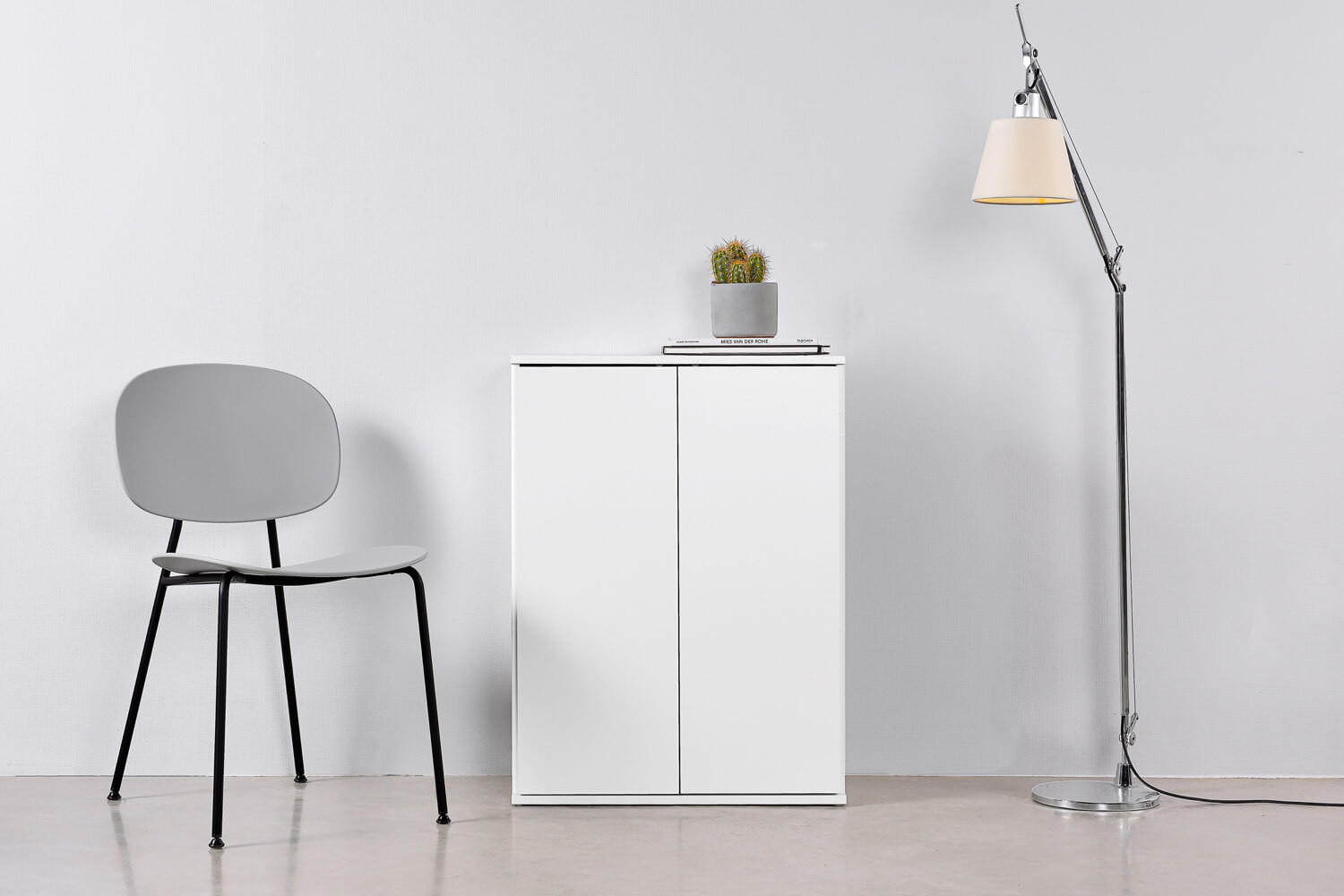 MEHRZWECKSCHRANK Der Kurze - Weiß, Holzwerkstoff (60/81/34cm) - Mokebo