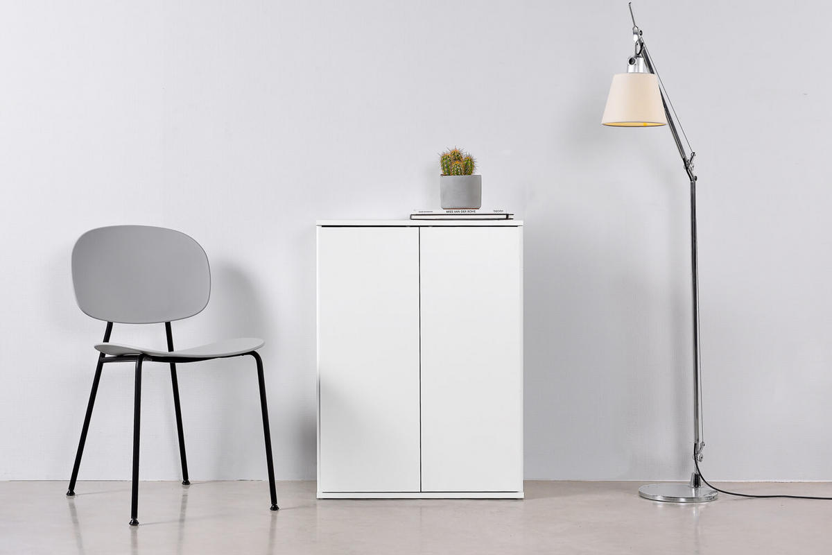MEHRZWECKSCHRANK Der Kurze - Weiß, Holzwerkstoff (60/81/34cm) - Mokebo