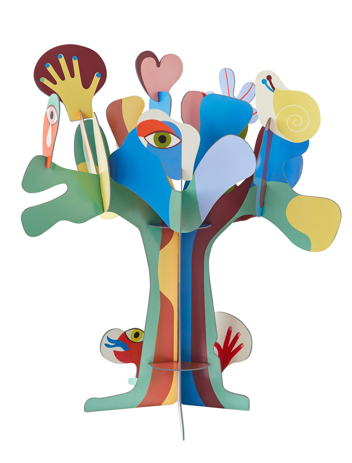 DEKOFIGUR Abstrakter Baum 35/38 cm - Multicolor, Wellpappe (35/38/35cm) - KUNSTLOFT