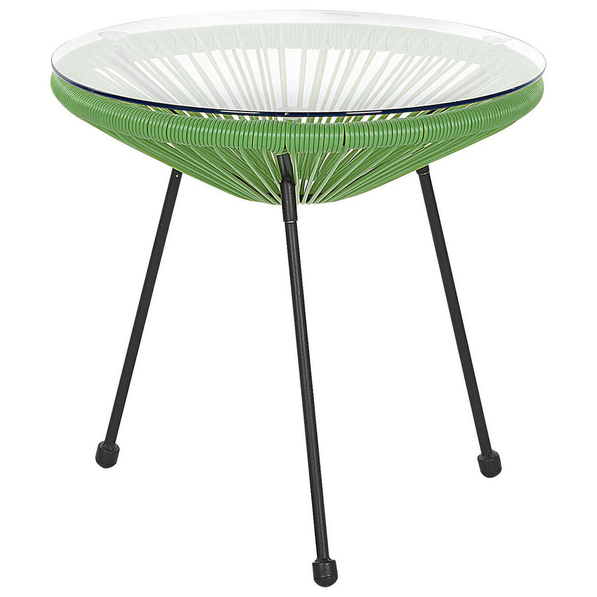 BALKONSET 2-Sitzer Rattan grün Acapulco II - Schwarz/Grün, Kunststoff - Beliani