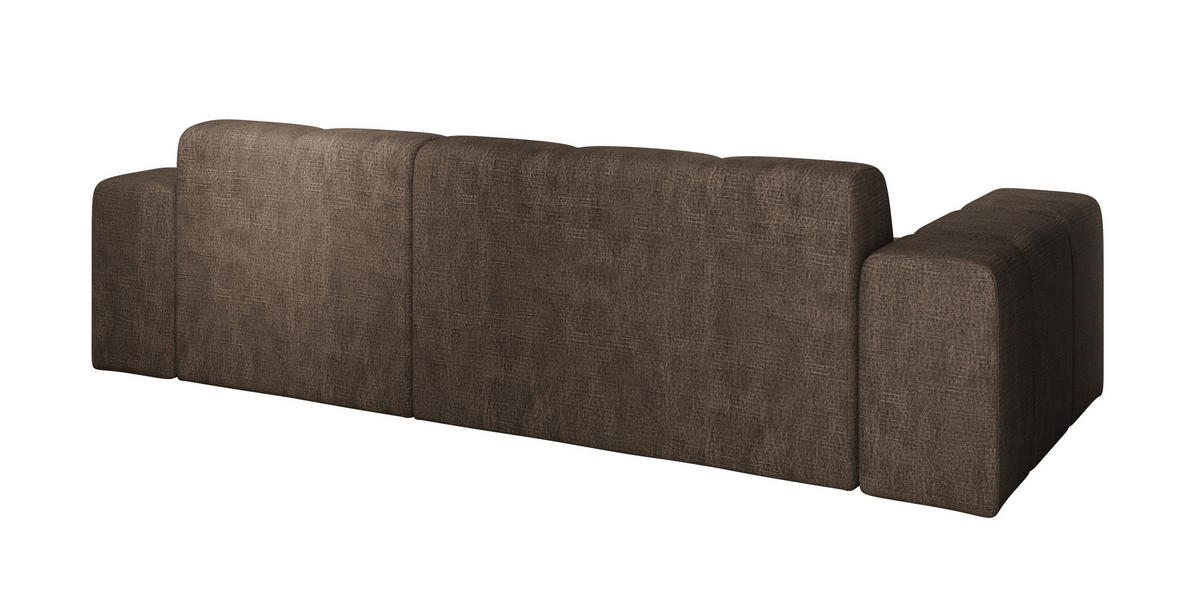 ECKSOFA Fogo ohne Schlaffuktion, L-Form, Sofa Rechts, Veloursstoff, 245x68x180 cm, Braun - Braun, Holz (245/180cm) - PROMETO Möbel