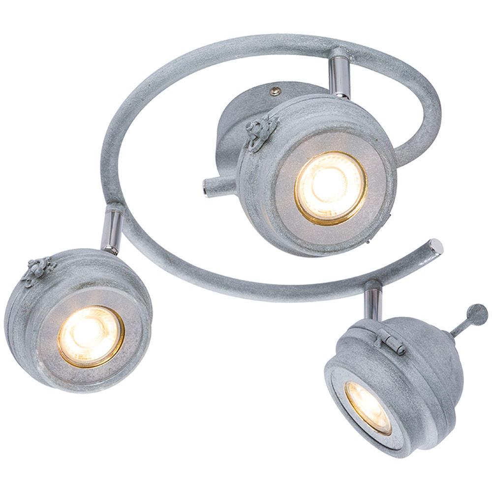 LED DECKENLEUCHTE Metall Grau Antik - Grau, Metall (34/34/16cm) - Globo Lighting