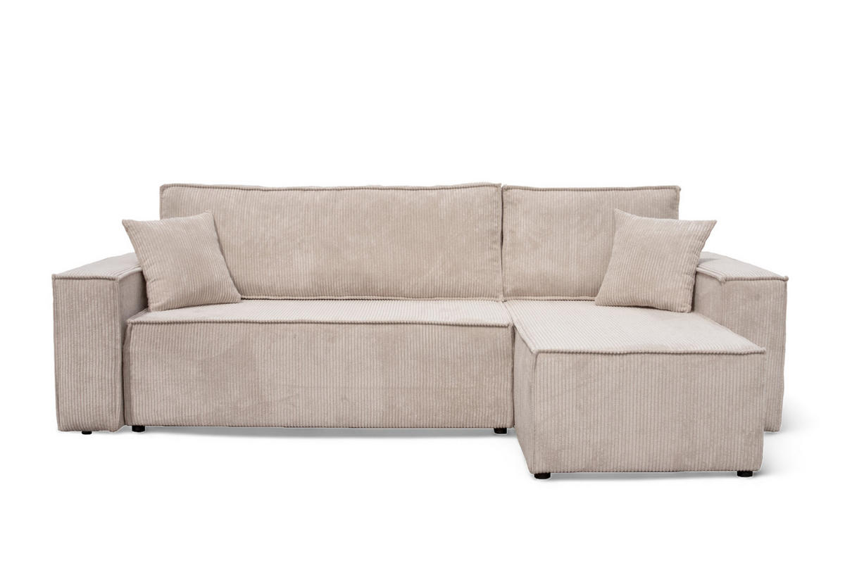 ECKSOFA TAVO L mit Stauraum, Beige - Beige, Textil (244/145cm) - KS Home Concept