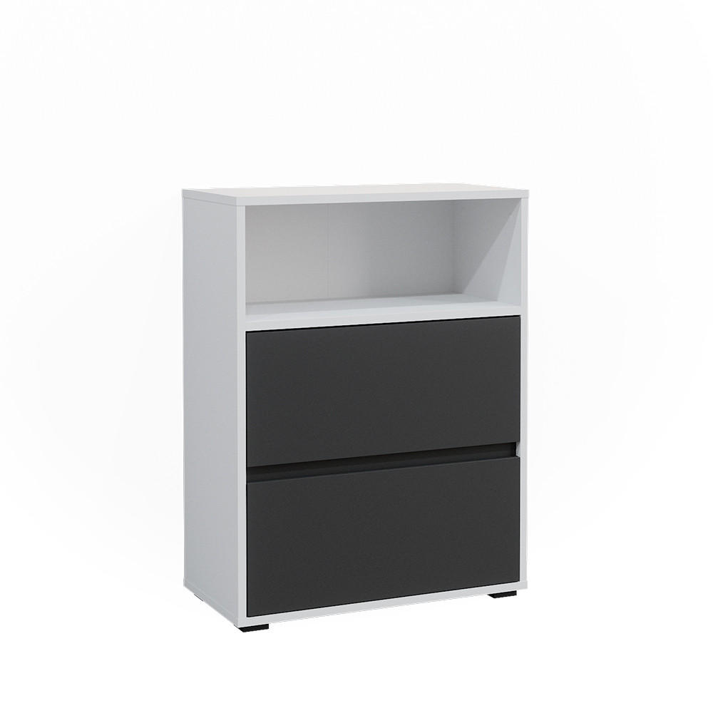 BADSCHRANK Maltin Weiß 60.2 x 78 cm mit zwei großen Schublade - Weiß, Holzwerkstoff (60.2/78/30.1cm) - Vicco