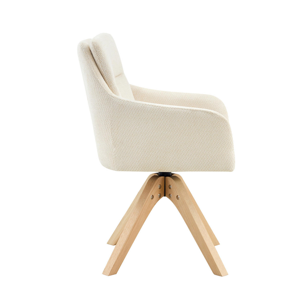 ESSZIMMERSTUHL 2er-Set mit Drehfunktion Hellbeige Massivholz - Beige, Holz (43/87/45cm) - Meubliv