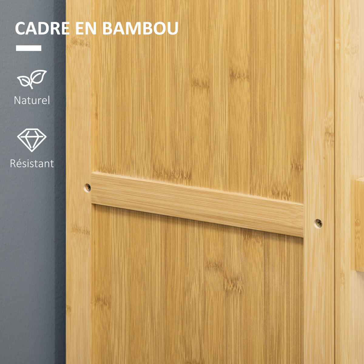 BADREGAL DE-12368 mit lamellentür 40/30/140 cm Naturholz - Naturfarben, Naturmaterialien (30/140/40cm) - ComfortXL