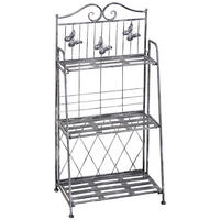 PFLANZREGAL, Metall, Grau - Grau, Metall (25/96/44cm) - Outsunny