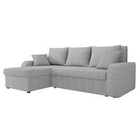 ECKSOFA Kris Cord - Hellgrau/Schwarz, Holz/Kunststoff (238/147cm) - MIRJAN24