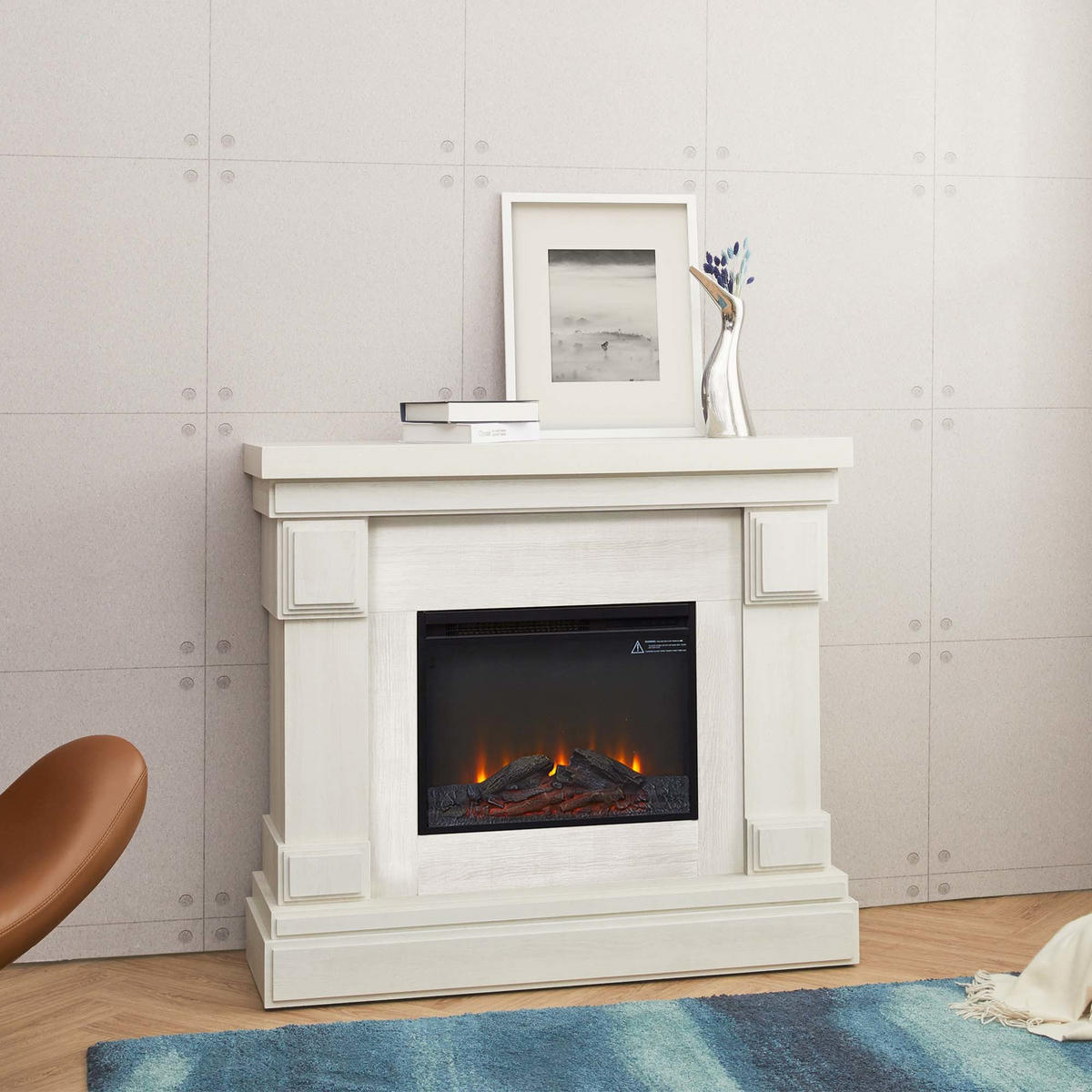 ELEKTROKAMIN Bräunen - Braun, Holzwerkstoff (39.4/108/108cm) - Teamson Home