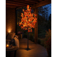 LED-HERBSTBAUM - 180cm hoch mit 120 warmweißen LEDs, elastischen Zweigen und Timerfunktion für Innen- und Außenbereich - Weiß, Kunststoff (21.5/21.5/185cm) - Northpoint