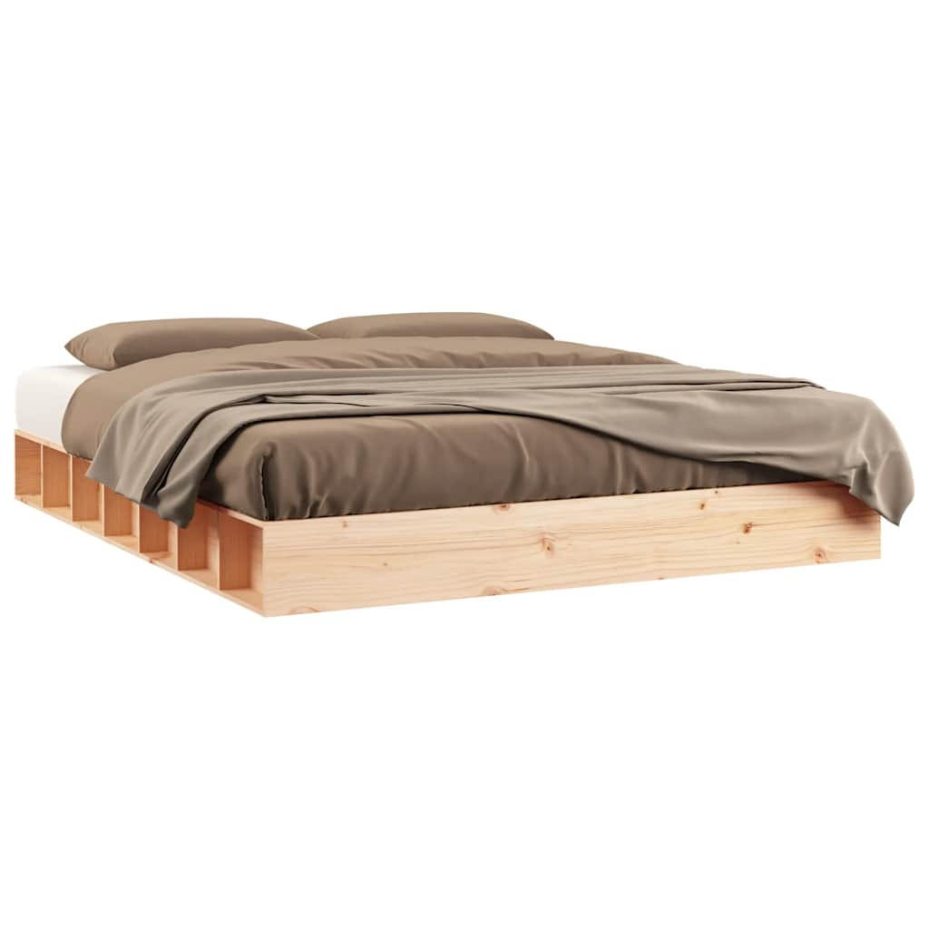 MASSIVHOLZBETT 160/200 Cm - Braun, Textil (160/200cm) - vidaXL
