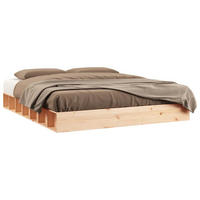 MASSIVHOLZBETT 160/200 Cm - Braun, Textil (160/200cm) - vidaXL