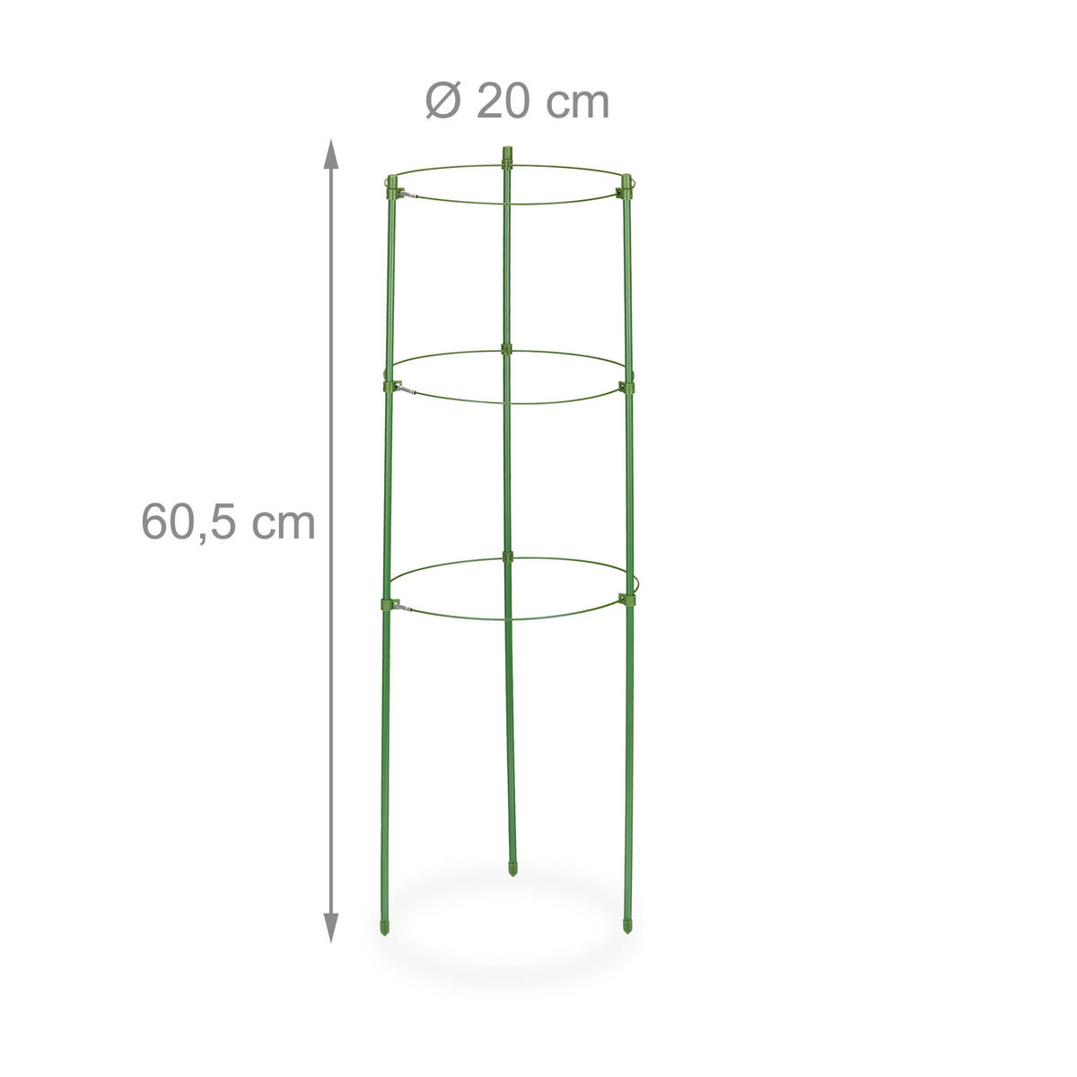 4XOPORA za rastline - zelena, kovina/umetna masa (20/60/20cm) - Relaxdays