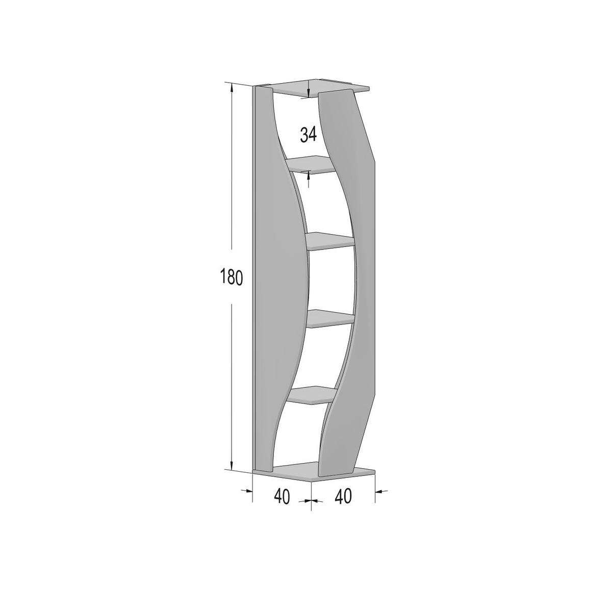 BÜCHERREGAL Reva - Weiß, Holzwerkstoff (40/180/40cm) - Decorotika