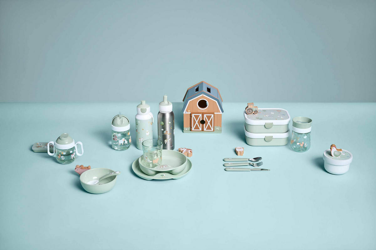 BABYGESCHIRR Mio Little Farm 3er Set - Grün, Kunststoff (10.5/18/20cm) - Mepal